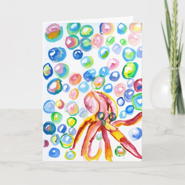 Playful Octopus  Thank You Card (Front)