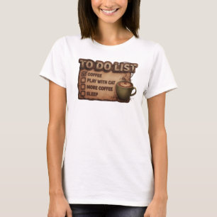 Playful Orange COFFEE PLAY WITH CAT Trendy Tee