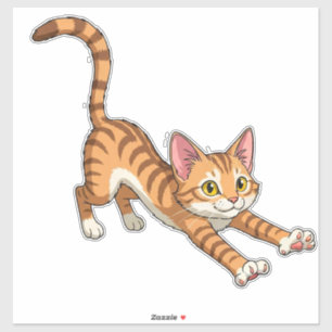 Playful Orange Kitten Cartoon