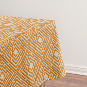 Playful Orange Labyrinth on any Colour Tablecloth