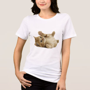 Playful Orange Tabby Cat Women's T-Shirt Tri-Blend Shirt