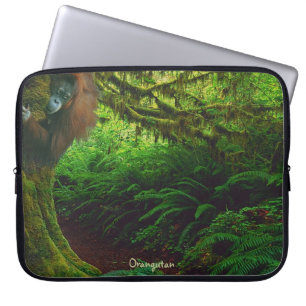 Playful Orangutan & in Borneo Jungle Laptop Sleeve