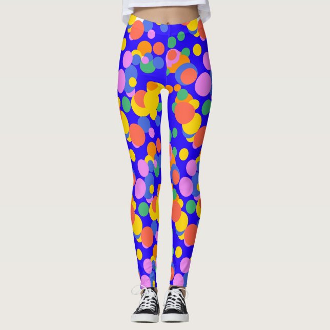 Playful Orbit: Abstract Circles Leggings (Front)