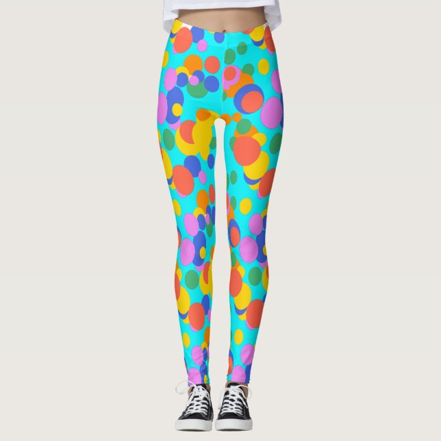 Playful Orbit: Abstract Circles Leggings (Front)