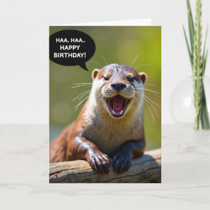 Playful Otter Birthday Card