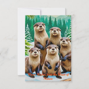 Playful otter friends Invitation