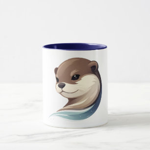 Playful Otter Illustration Mug