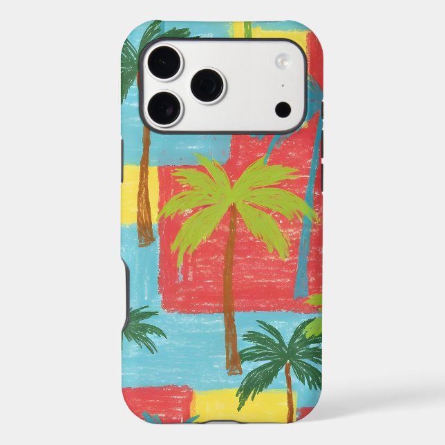 Playful Palm Trees – Summer Crayon Style Pattern (Back)