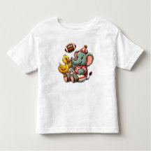Playful Pals: Cartoon Elephant and Duck