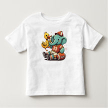 Playful Pals: Cartoon Elephant and Duck
