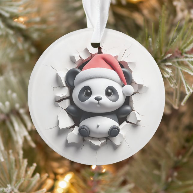 Playful Panda Holiday Breakout Ornament (Tree)