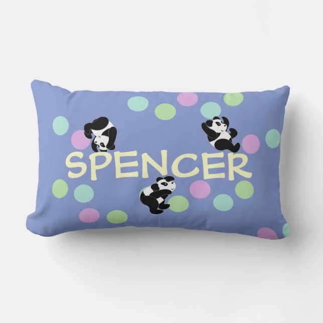 Playful Pandas Name Lumbar Cushion (Front)