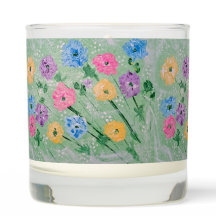 Playful Pastels Floral, Vanilla Scented Candle