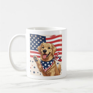Playful "Patriotic Pup Brew" Coffee Mug