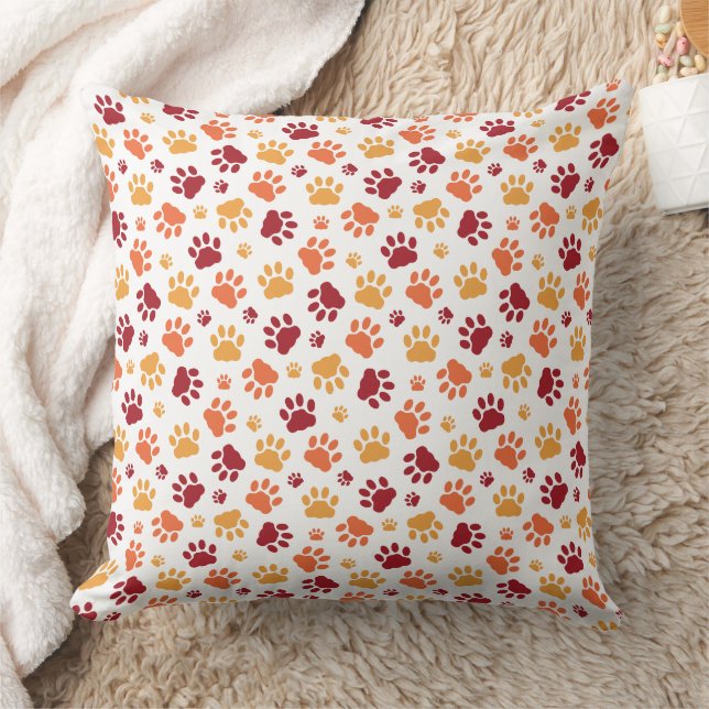 Playful Paw Prints Pattern Cushion (Blanket)