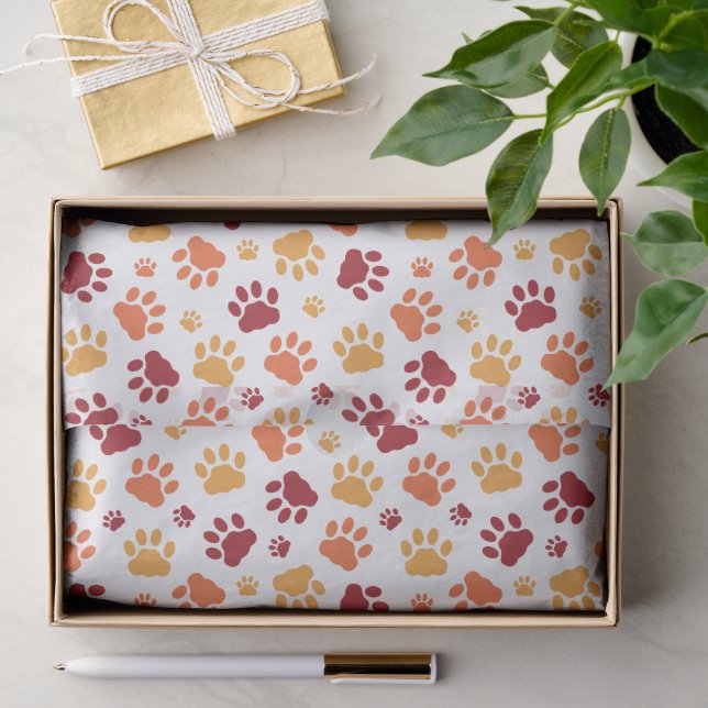 Playful Paw Prints Pattern Tissue Paper (Gift)