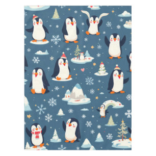 Playful Penguin Pattern Tablecloth