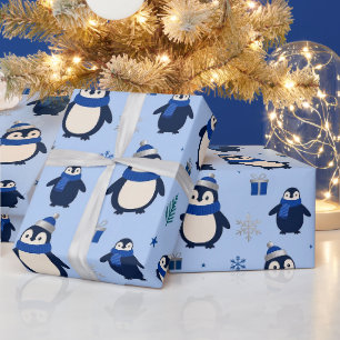 Playful Penguin Winter Wrapping Paper