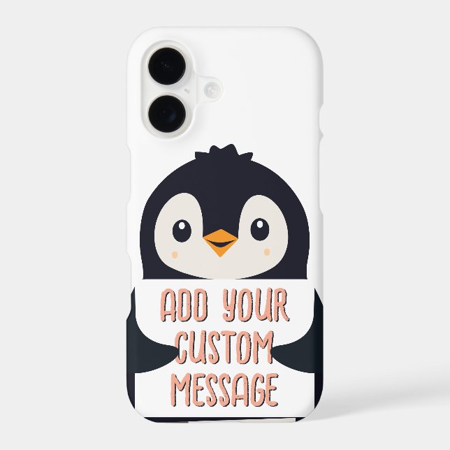 Playful penguin with a sign for your message (Back)