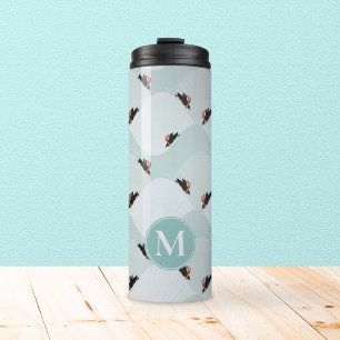 Playful Penguins Sliding on Snow Pattern Thermal Tumbler