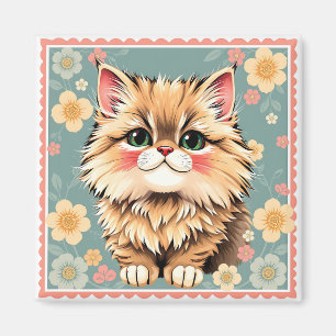 Playful Persian Cat  Magnet