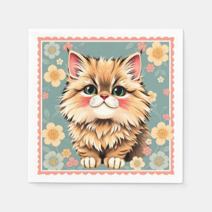 Playful Persian Cat Napkin
