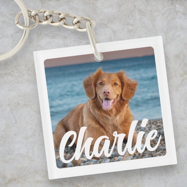 Playful Personalised Dog Lover Photo Pet Key Ring (Creator Uploaded)