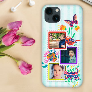 Playful photo frames, cute bird, cat, ladybug iPhone 13 case