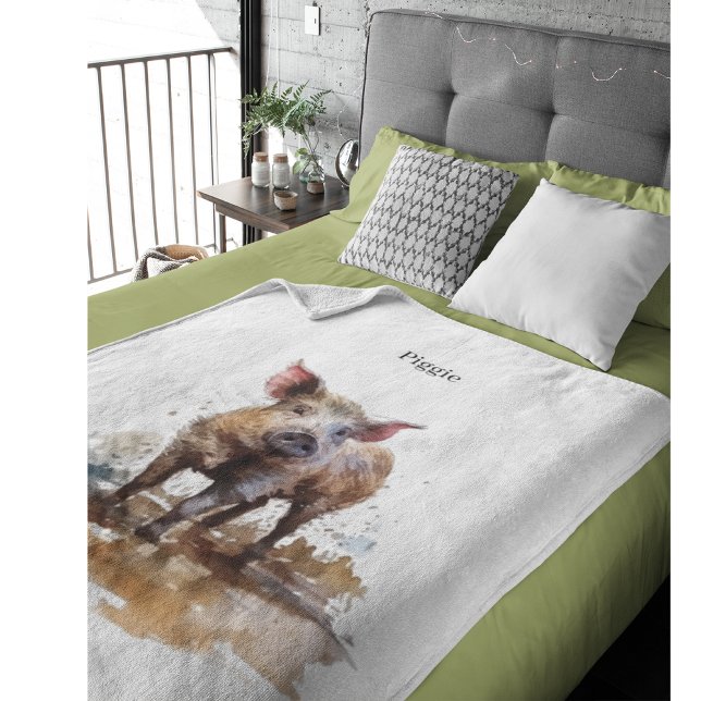 Playful Piglet, custom Fleece Blanket (Creator Uploaded)