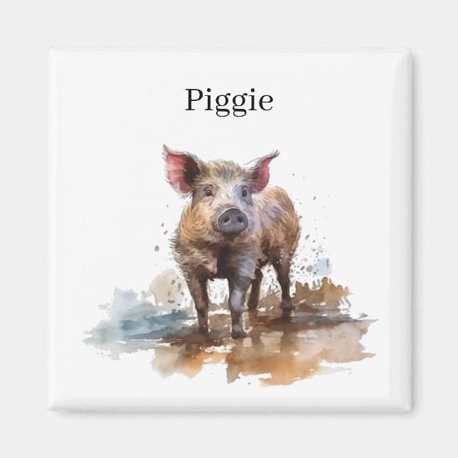 Playful Piglet, custom Magnet (Front)