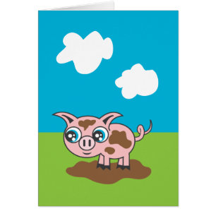 Playful Piglet Greeting Card