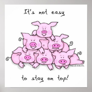 Playful Pigs Pyramid Poster