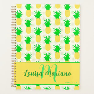 Playful Pineapple Illustration with Polka Dots Planner
