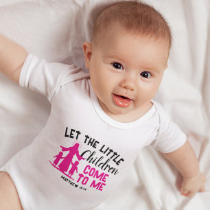 Playful Pink Children Jesus Bible Verse Baby Bodysuit