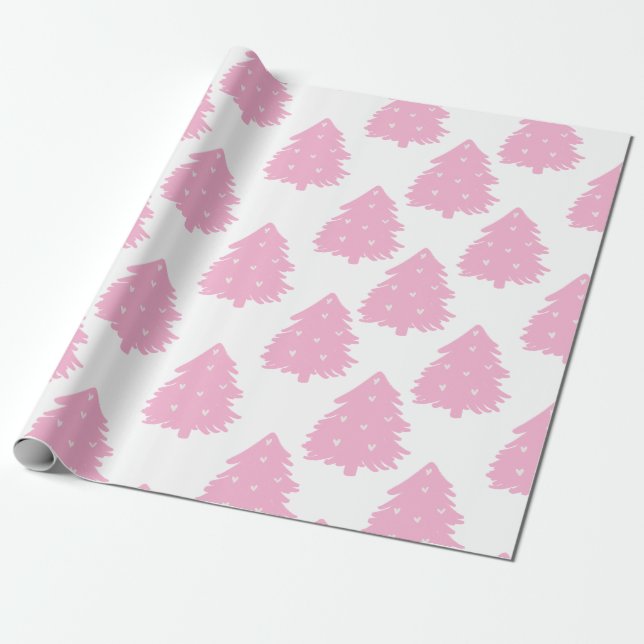 Playful Pink Christmas Pattern for Kids Adult Wrapping Paper (Unrolled)
