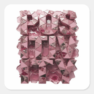 Playful Pink PINK GLASS JEWELS Sticker Design