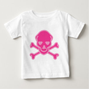 Playful Pink Skull Crossbones Infant Baby T-Shirt