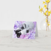 Playful "Pippa" Purple Floral blank notecard (Yellow Flower)