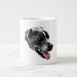 Playful Pitbull Mix Red Tongue Portrait Mug