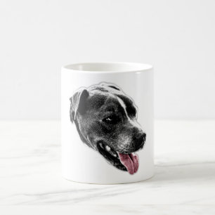 Playful Pitbull Mix Red Tongue Portrait Mug