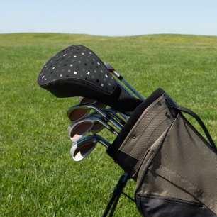  Playful Pixels Check Grey Black Pattern Golf Head Cover