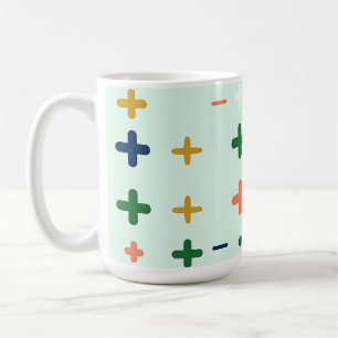 Playful Plus Signs Geometric Retro Pattern Coffee Mug