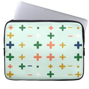 Playful Plus Signs Geometric Retro Pattern Laptop Sleeve