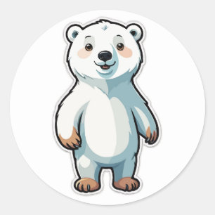 Playful Polar Bear - A Cute Arctic Adventure Classic Round Sticker