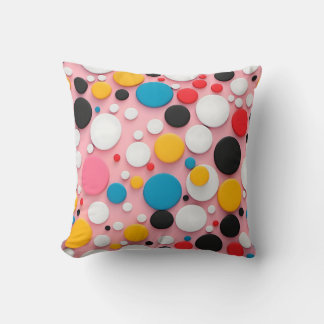 Playful Polka Dot Abstraction Cushion