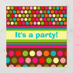 Playful Polka Dots Birthday Invitation