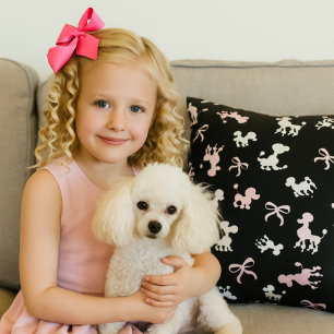 Playful Poodle Party French inspired Cushion