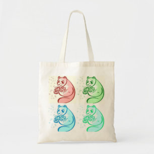 Playful Pop Art Panda Bear Tote Bag