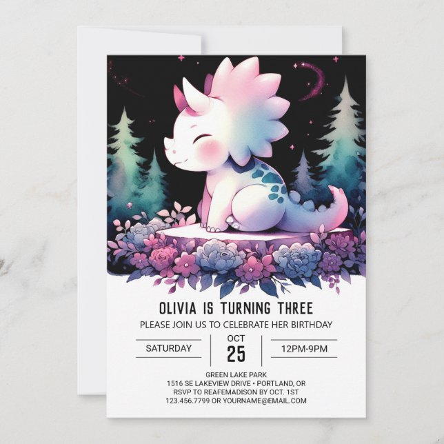 Playful Prehistoric Kids Birthday Invitation (Front)