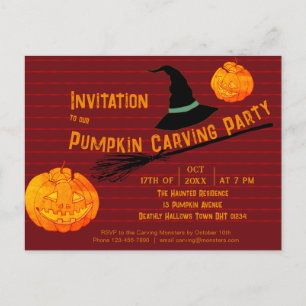 Playful Pumpkin Orange Retro Jack-o'-Lantern Kids’ Postcard